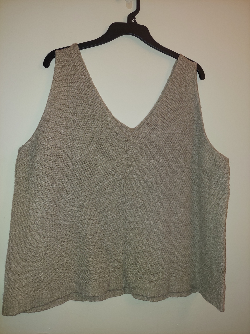 Lane Bryant Taupe Knit V-Neck Tank